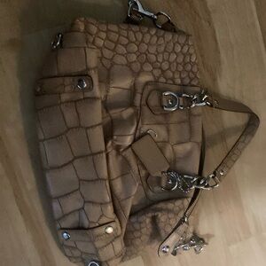 Coach Elegant Tan Crocodile-Embossed Women's Bag